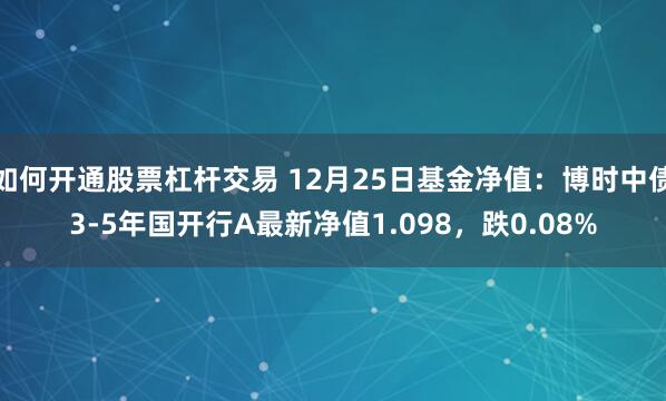 如何开通股票杠杆交易 12月25日基金净值：博时中债3-5年国开行A最新净值1.098，跌0.08%